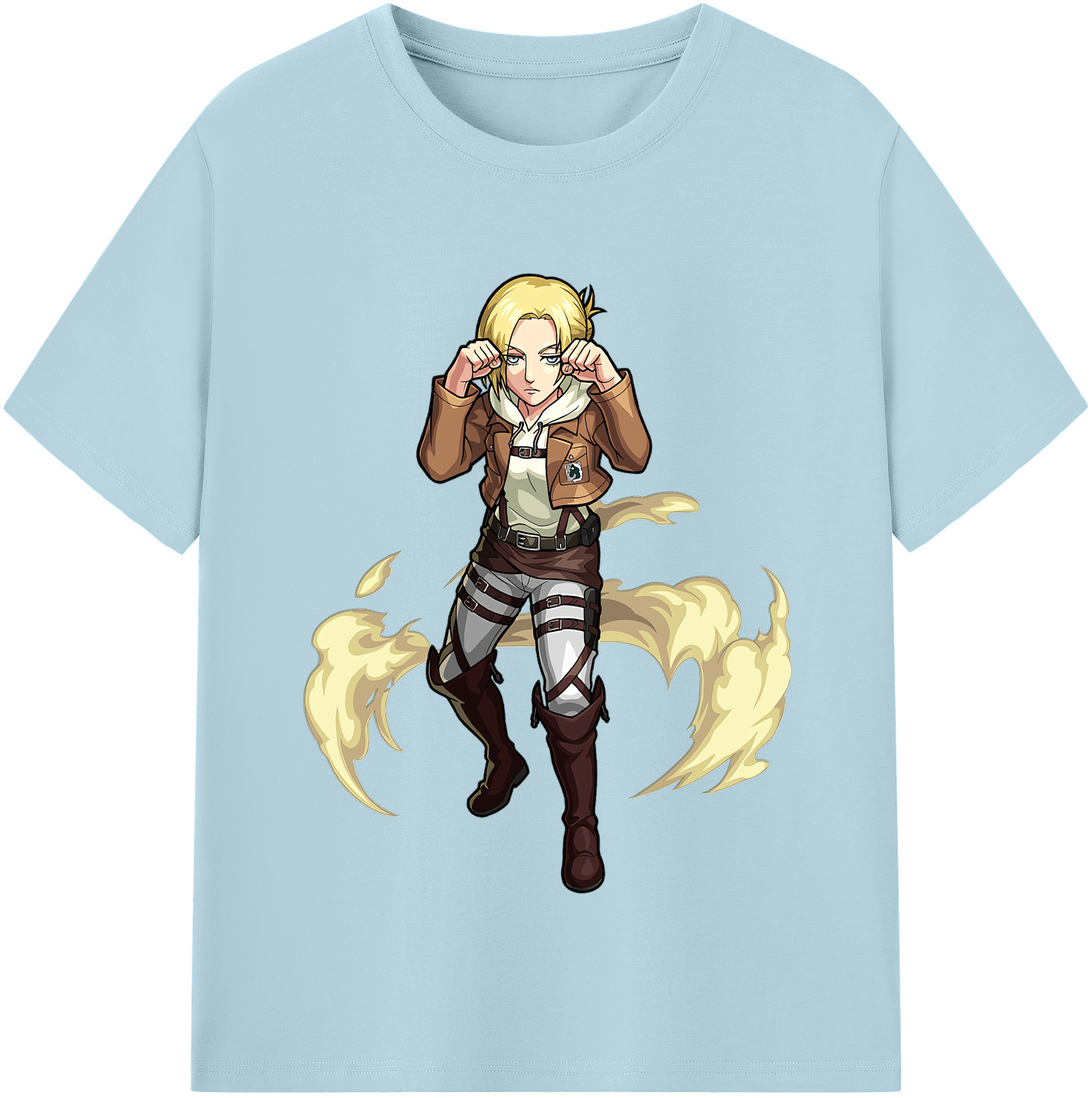 （画像用） 進撃の巨人 アニ・レオンハート Attack on Titan Annie Leonhart 綿100％半袖Tシャツ（フロントプリント）